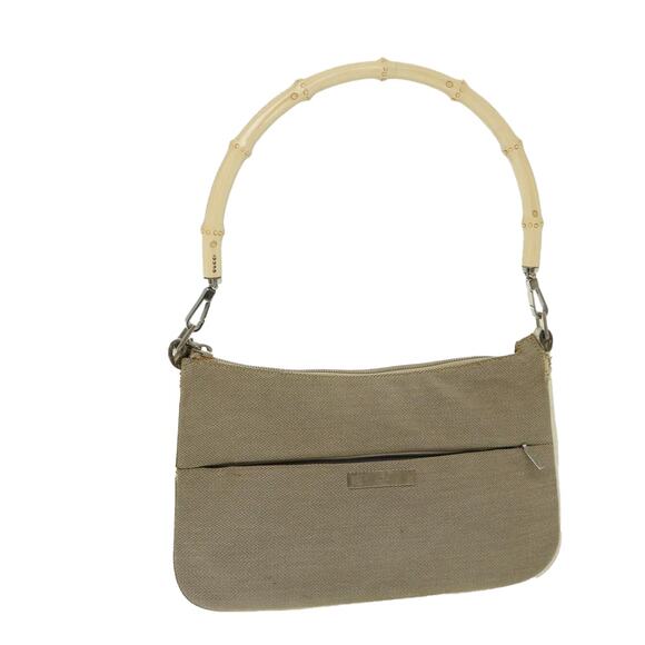 GUCCI Bamboo Hand Bag Canvas Beige 001 001 - Picture 1 of 16